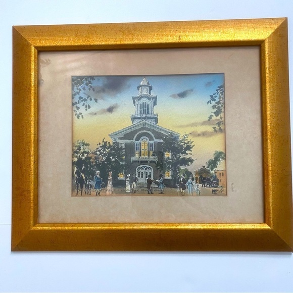 Davis Gray HAND COLORED WATERCOLOR PRINT of the OLD COURTHOUSE, Allentown, Pa - Picture 1 of 8